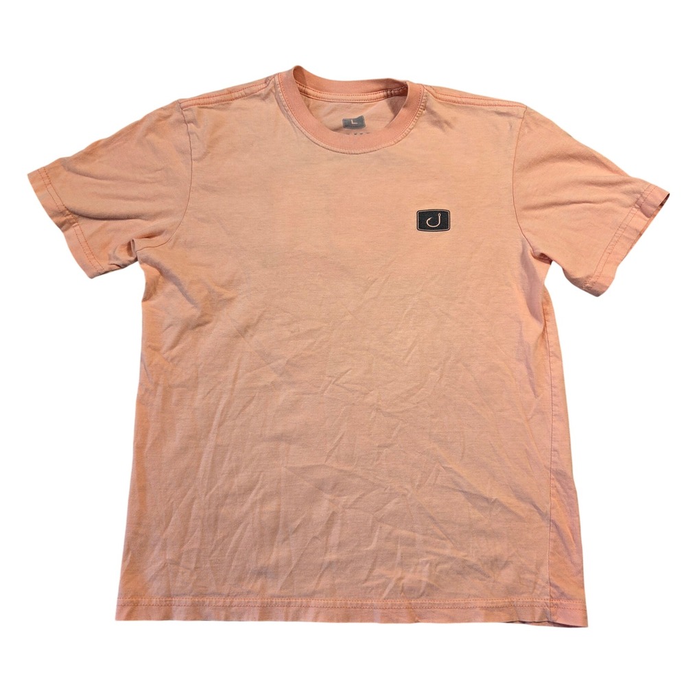 Avid Fishing T-Shirt Kids Large Peach Organic Cotton Graphic Marlin Hook‎ Tee